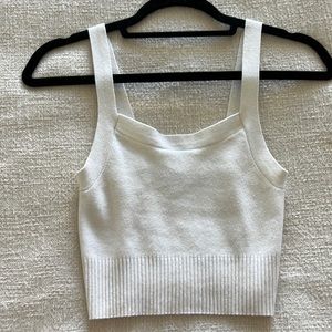 Everlane Knit White Tank Ribbed